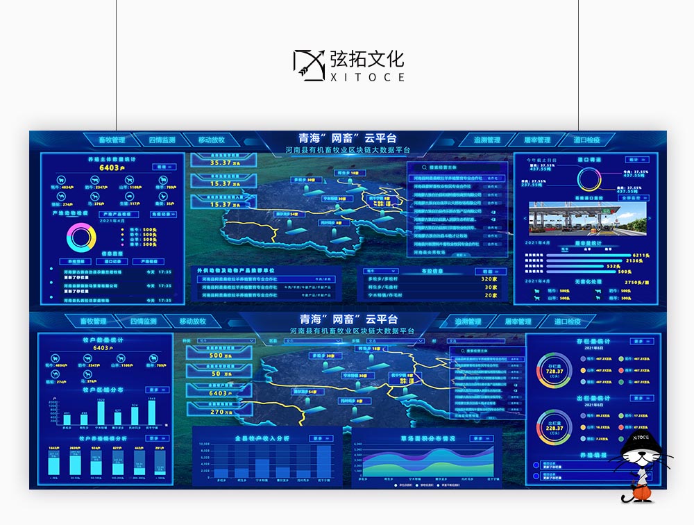 弦拓文化(huà)&青海省網畜雲平台 智慧大(dà)屏 UI設計